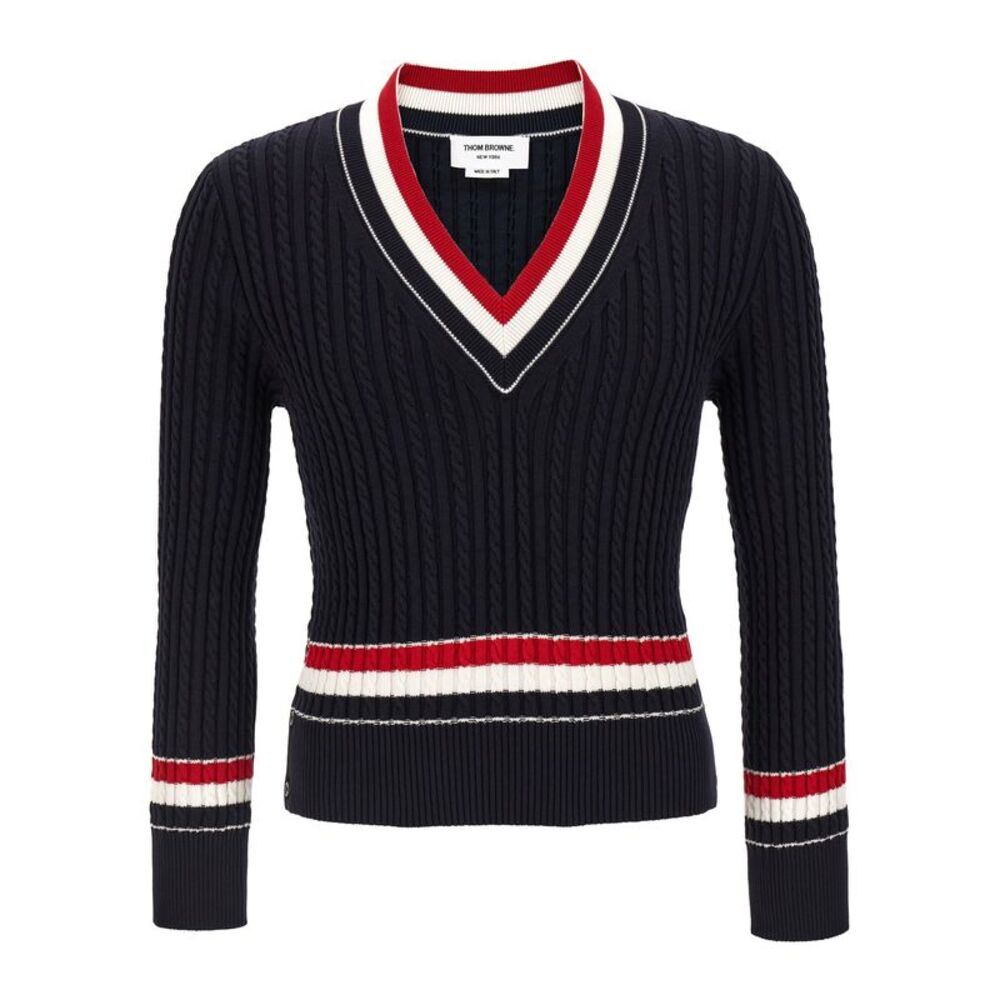 Thom Browne Men Rwb Intarsia Sweater